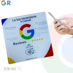 Tag NFC Adesivo Google Review 10x10cm | Ingrosso e Dettaglio